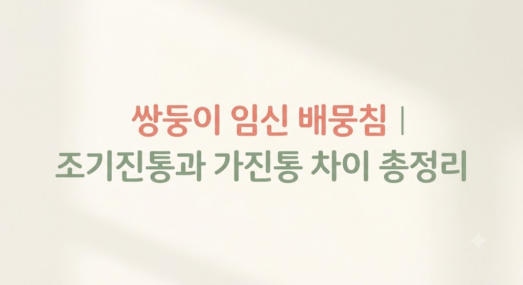 쌍둥이 임신 배뭉침
