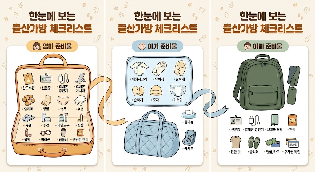 출산 가방 체크리스트